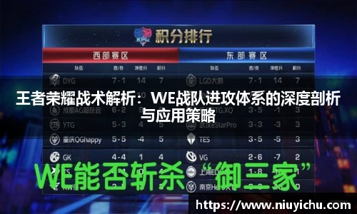 王者荣耀战术解析：WE战队进攻体系的深度剖析与应用策略